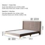 Fuurn BD9007 Velvet Beauty床架 (特大) (淺灰色)